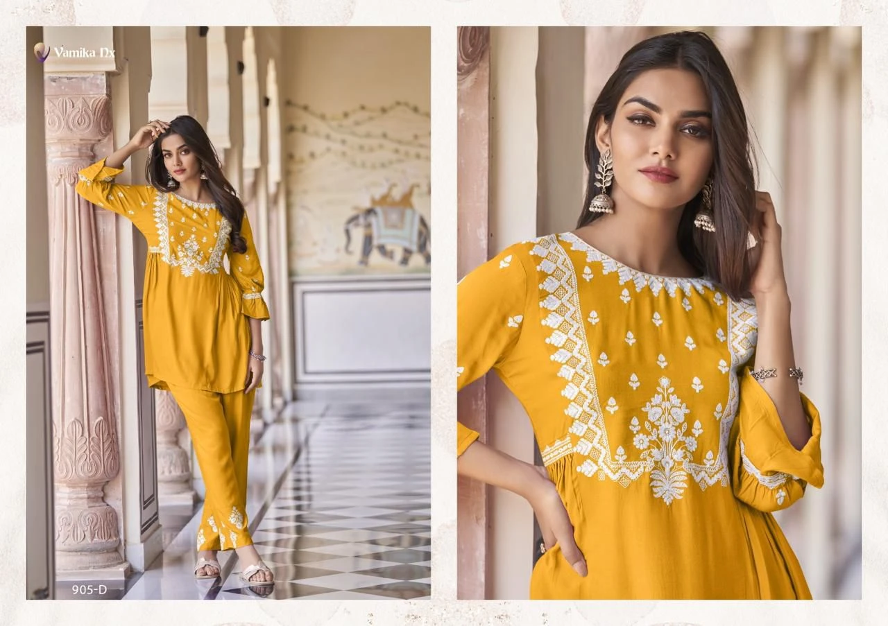 Vamika Nx Vintage Super Hit Heavy Rayon Wholesale Kurti with Pant Catalog — Wholesale, MPA wholesale from Surat - Gallery Image 4